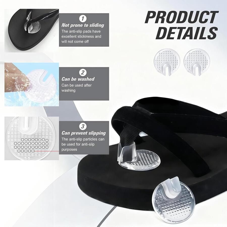 SnelShoppen 5 Paar Transparante Zachte PU Flip-Flops met Anti-Wrijving Tienbescherming en Voetkussen Comfortabele Sandalen voor Feest Camping Tu