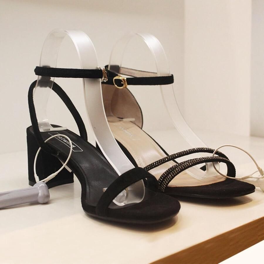 SnelShoppen 6 Stuks Transparante Sandalen Steun Schoenstandaard Organisch Acryl Heldere Sandalen Stand Schoenen Presentatie Elastische Tas Schoenhou