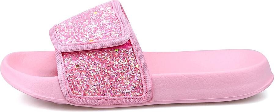SnelShoppen 700-INK Badslippers voor en Zomerpantoffels Kinderpantoletten Lichte Antislip Strandsandalen Roze EU D