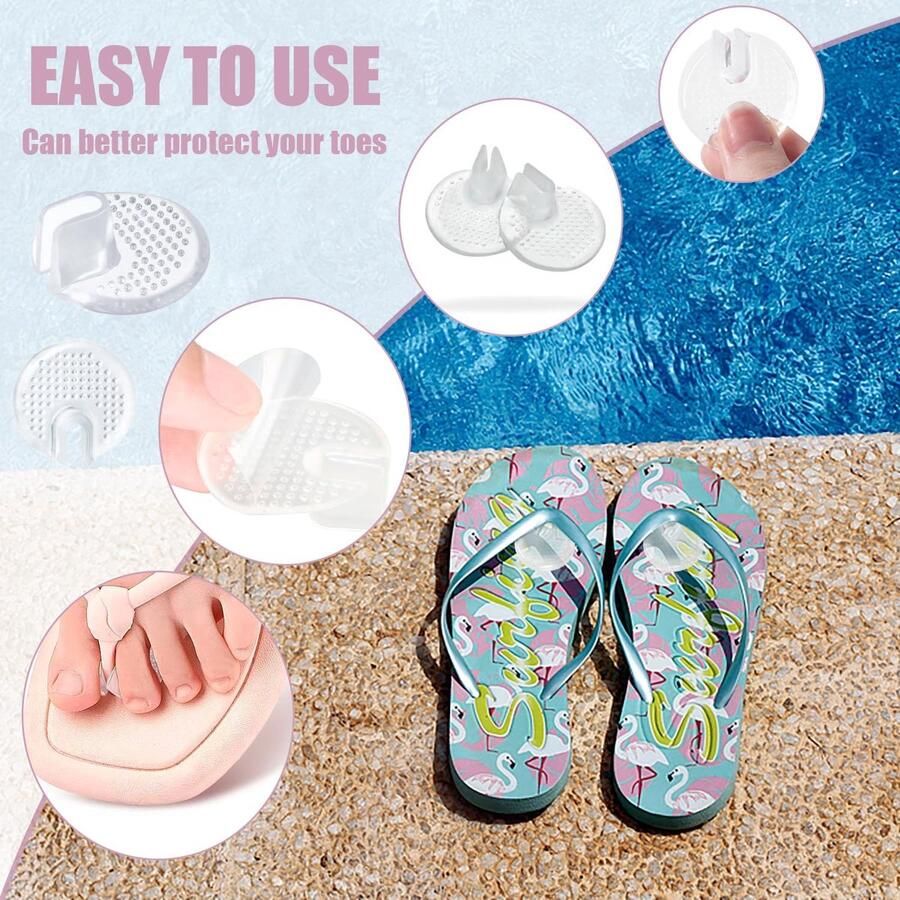 SnelShoppen 8 Paar Siliconen Sandalen Teenbeschermers Transparante Sandaaltenen Naadbeschermer Pad Zachte Flip Flop Gel Kussens Slipbeschermer