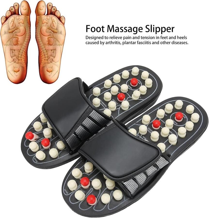 SnelShoppen Acupressuur en reflexologie slippers voetmassager voetmassage voor thuis pijn- en stressverlichting verstelbare banden