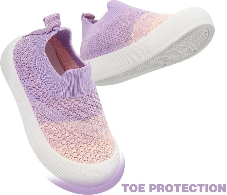 SnelShoppen Ade d Mesh Babyschoenen voor Eerste Stappen Antislip Rubberzool Paars EU Geschikt voor en Ideaal voor