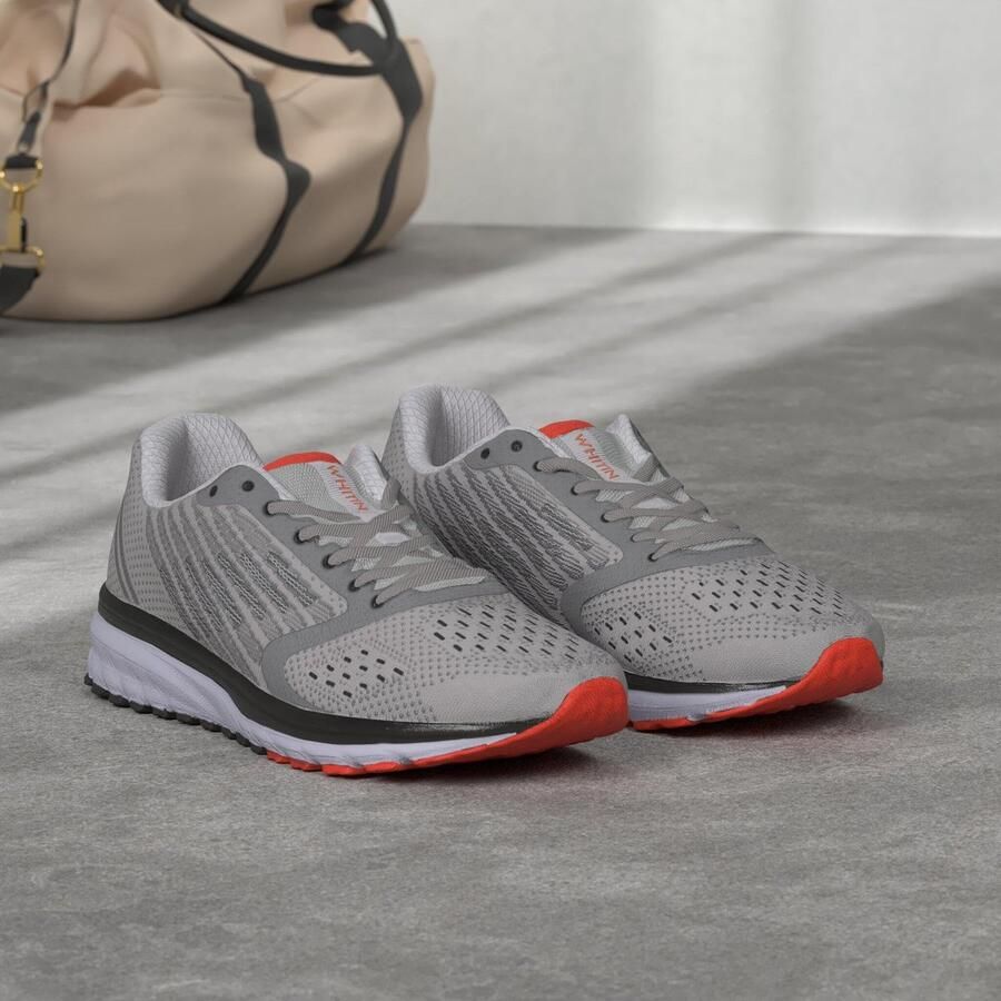 SnelShoppen Ademende Hardloopschoenen voor Heren Lichtgrijze Sportschoenen Casual Fitness Sneakers Ideaal voor Jogging en Indoor Sport