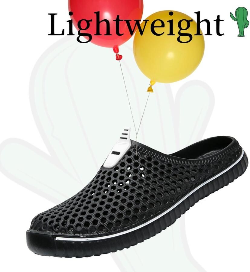 SnelShoppen Clogs Pantoletten Zomer Ade d Pantoffels Tuinschoen Strand Slipper Zwart