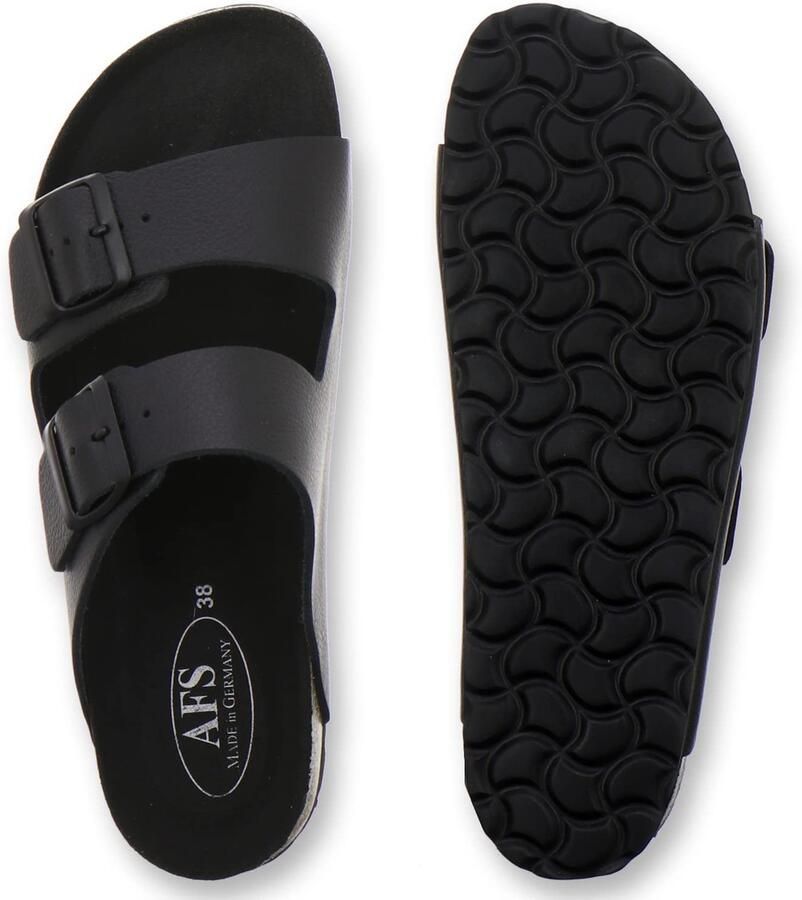 SnelShoppen AFS-Schuhe 2100 Dames Teva Slippers van Echt Leer Hoogwaardige Teva Slippers Zwart EU Perfect voor Vakantie Strand Tuin