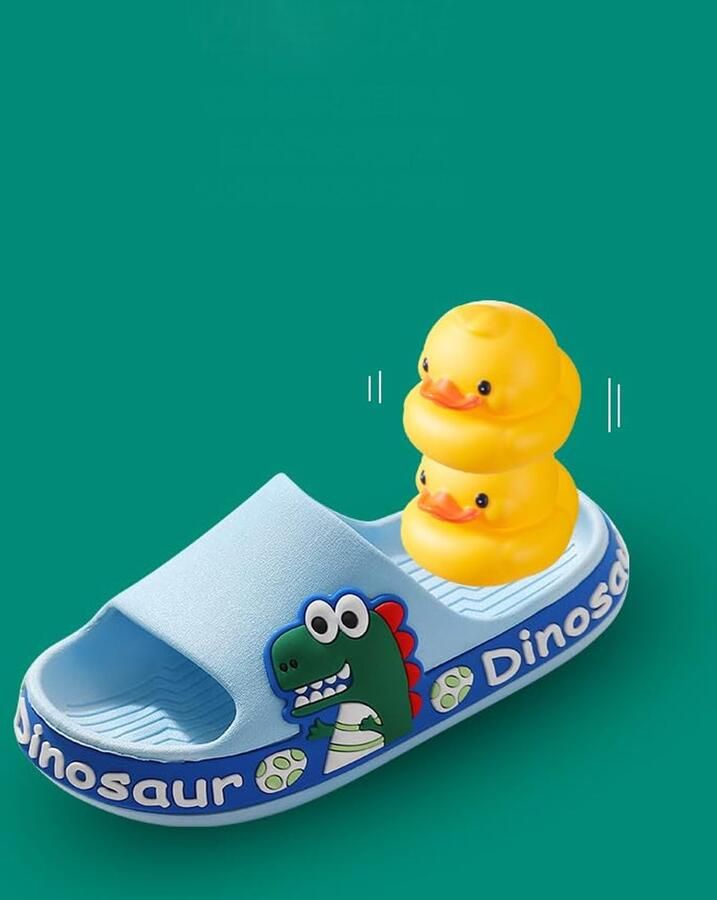 SnelShoppen AioTio Kinderbadslippers Dino Slippers voor en Blauw EU Ideaal voor Zwembad Strand en Thuis