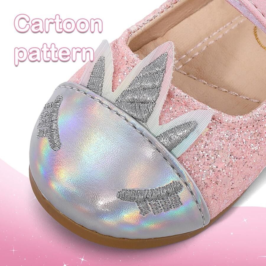SnelShoppen Antislip Ballerina's voor Eerste Stappen Meisjes Roze Eenhoorn Schoenen 19 EU Ideaal voor Feestjes en Dagelijks Gebruik