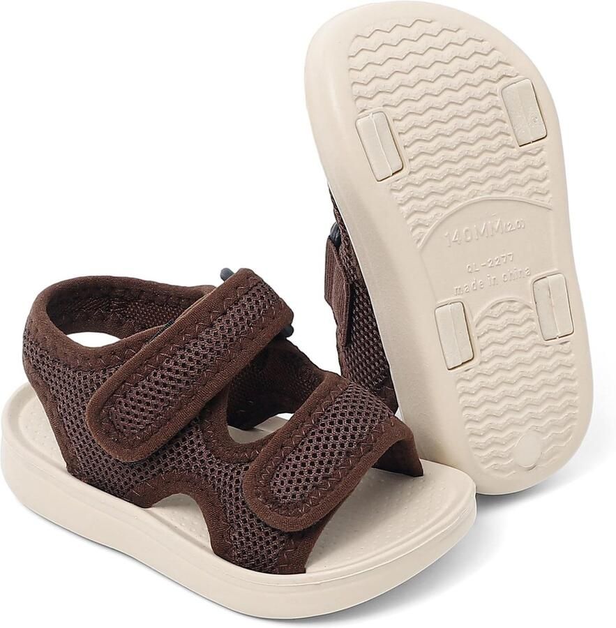 SnelShoppen Antislip Sandalen voor Kinderen Uniseks Open Teen Zomerschoenen Bruin Ideaal voor Strand Camping en Tuin