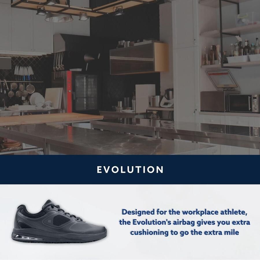 SnelShoppen Antislip Sneakers Heren Zwarte Evolutie Sportieve Schoenen voor Werk Vrije Tijd en Recreatie