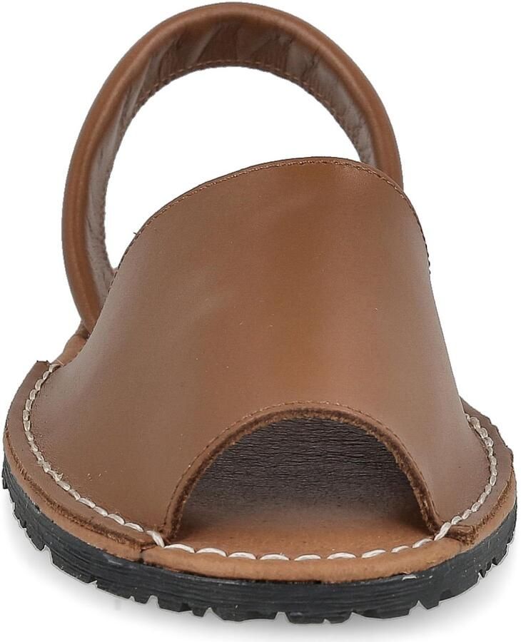 SnelShoppen Avarcas orquinas Sandaal Unisex Bruin Zomerse Espadrille van Leer met Gewatteerde Binnenzool en Open Hiel voor St