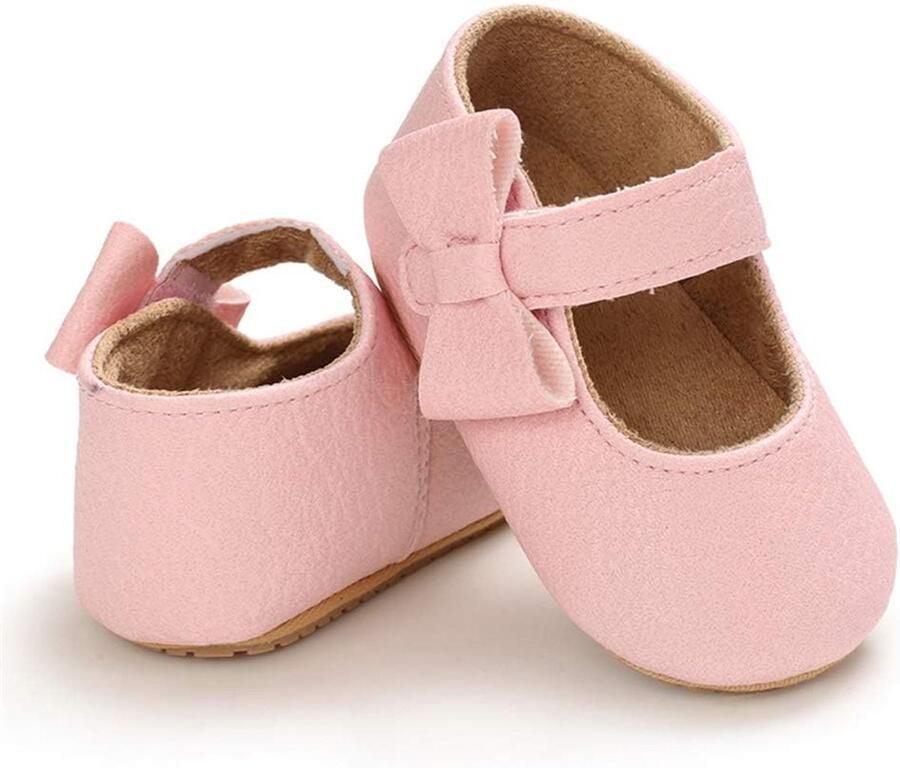 SnelShoppen Baby Meisjes Mary Jane Schoenen Antislip Ballerina Eerste Schoentjes met Klittenband Schattige Prinses Schoenen voor Feest en Dagelijk