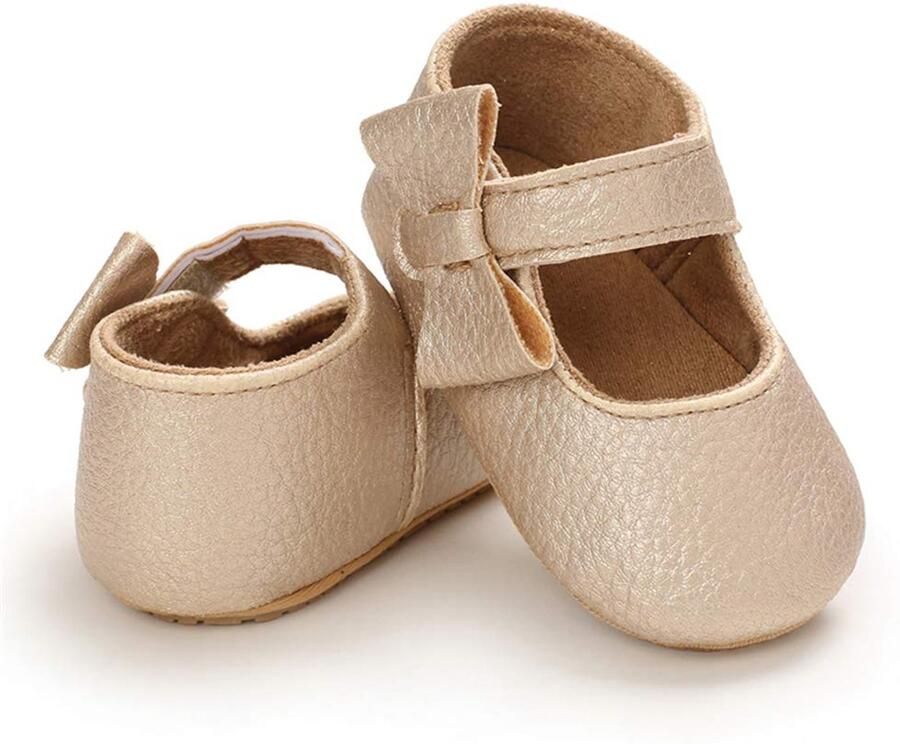 SnelShoppen Baby Meisjes Schoenen Mary Jane Doopschoenen Antislip Ballerina Goud Eerste Schoentjes voor Feest en Dagelijks Gebruik