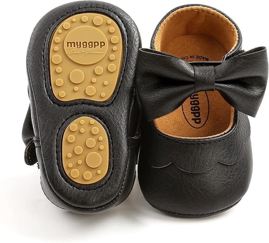 SnelShoppen Babyschoenen Meisjes Eerste Stappen Antislip Mary Jane Prinses Zwart Perfect voor Feest en Dagelijks Gebruik