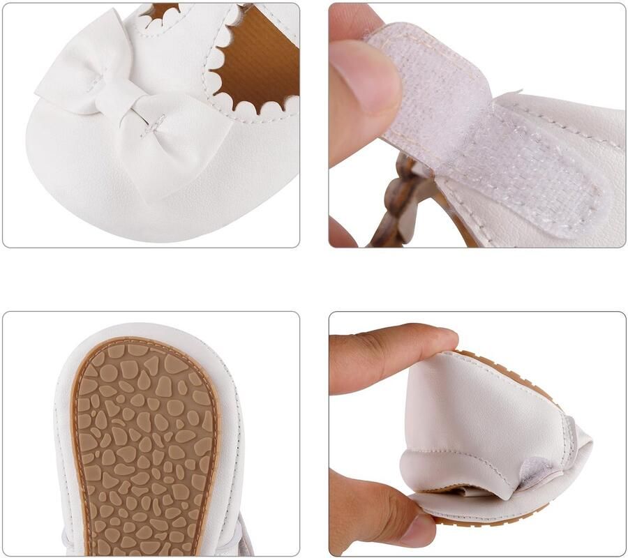 SnelShoppen Babyschoenen Meisjes Zachte Antislip Sneakers voor Zuigelingen Eerste Schoentjes Babyslofjes Wit voor binnen en buiten