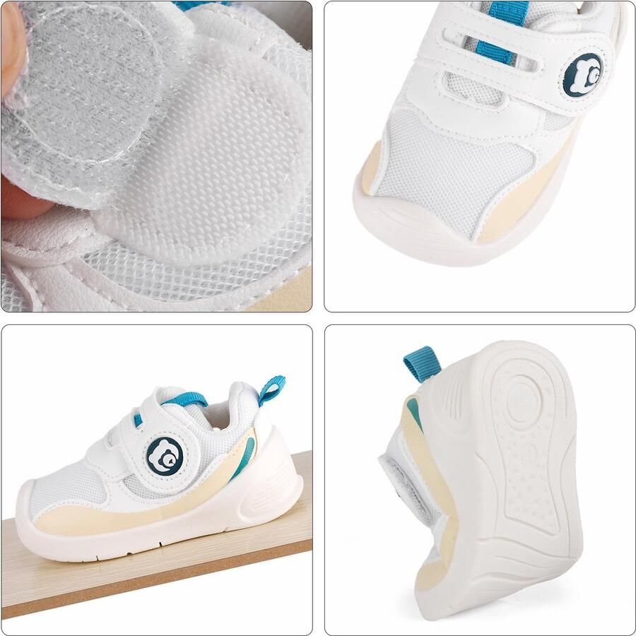 SnelShoppen Babyschoenen voor Pasgeborenen en Peuters Ade d Rubber Antislipzolen Wit EU Perfect voor Feestjes en Dagelijks Gebruik