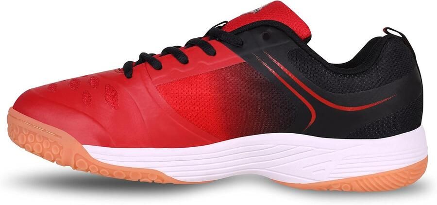 SnelShoppen Badmintonschoenen voor Mannen en Jongens Nivia HY Court 2.0 Rood Zwart EU Ademend Mesh Non-Marking Zool Voor Sport