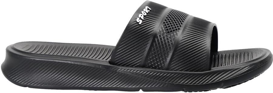 SnelShoppen Badslippers Heren Zomerse Sandalen Open Teen Lichte Antislip EVA Zool Sportieve Doucheschoenen voor Strand en Zwembad Zwart