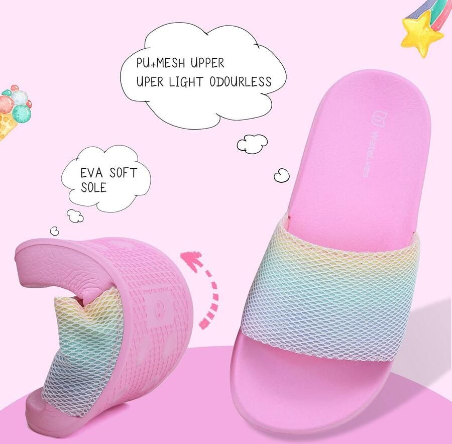 SnelShoppen Badslippers Kinderen Antislip Slippers Zomer Sandalen Regenboog 34 35EU voor Strand Douche en Tuin