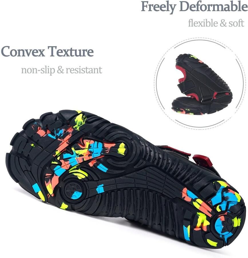 SnelShoppen Barefoot Sport Sandalen Aqua Schoenen Verstelbaar Strand Wandelen Sandalen Zomer Snel Drogen Zwart Rood 42EU