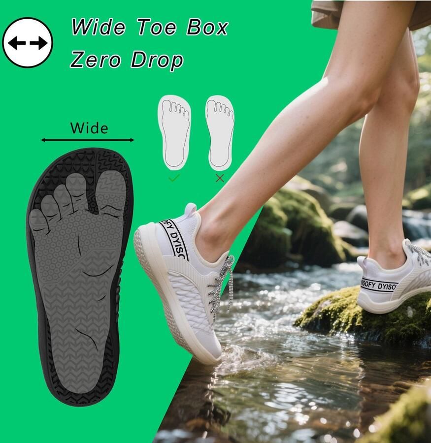 SnelShoppen Barefoot Schoenen Blotevoetenschoenen Minimalistische Brede Teenbox Antislipzool Ade d Zwart 42 EU voor Lente Zomer Trail