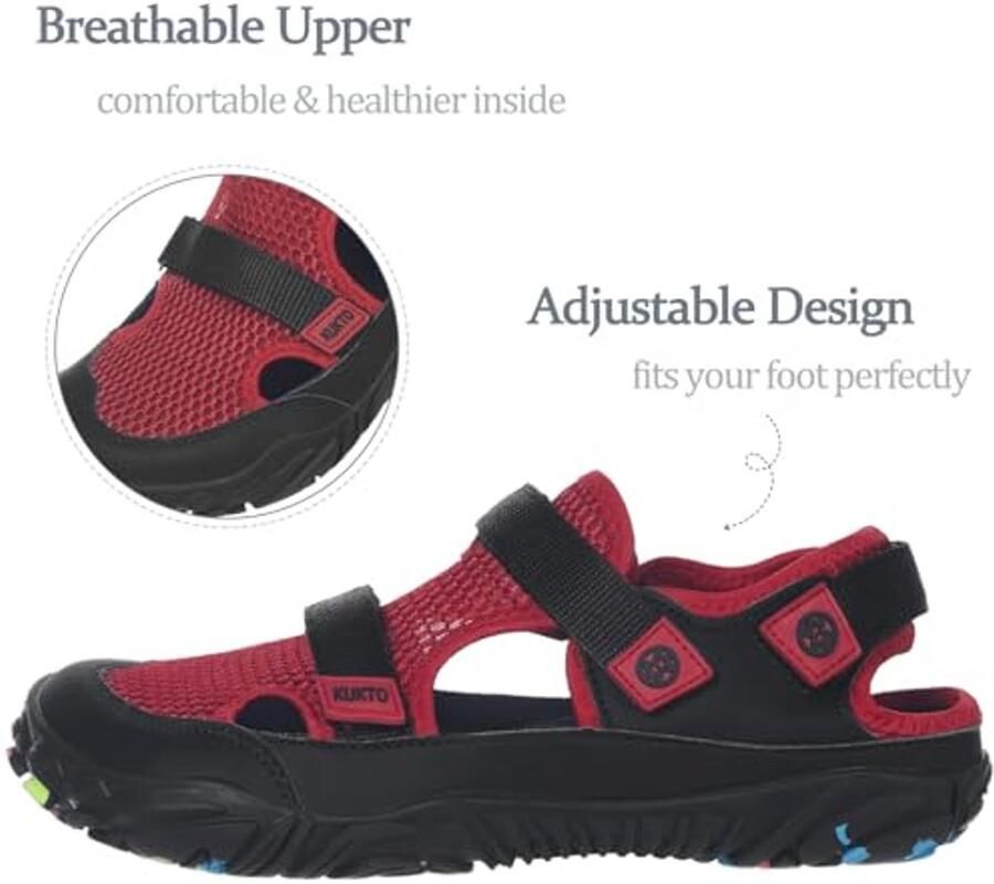 SnelShoppen Barefoot Schoenen Sport Sandalen Aqua Sandalen Verstelbare Strand Sandalen Sneldrogend Surf Zomer Zwart Rood