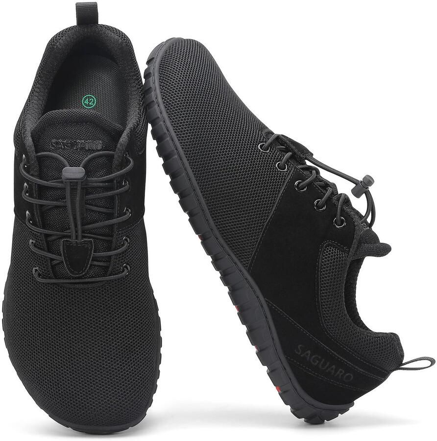SnelShoppen Barefoot-schoenen voor en minimalistische sneakers met brede teenbox zwart ideaal voor dagelijks gebruik tra