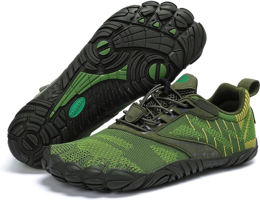 SnelShoppen Barefoot Schoenen voor en Gebreide Teenschoenen Antislip Trailrunningschoenen Brede Teenbox Groen Ideaal voor