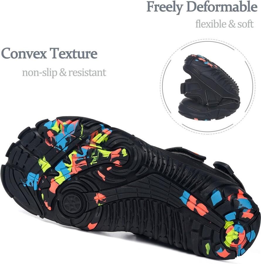 SnelShoppen Barefoot Sport Sandalen en Aqua Schoenen Verstelbare Strand Sandalen Snel Drogen Surf Zomer Zwart 40EU