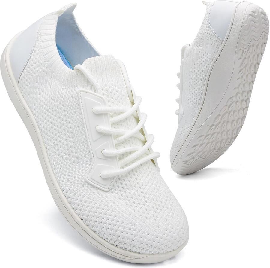 SnelShoppen Barfuss Sneakers Dames Brede Teenbox Lichte Sportschoenen Turnschoenen Loopschoenen Wandelschoenen Zomer Trailschoenen Wit