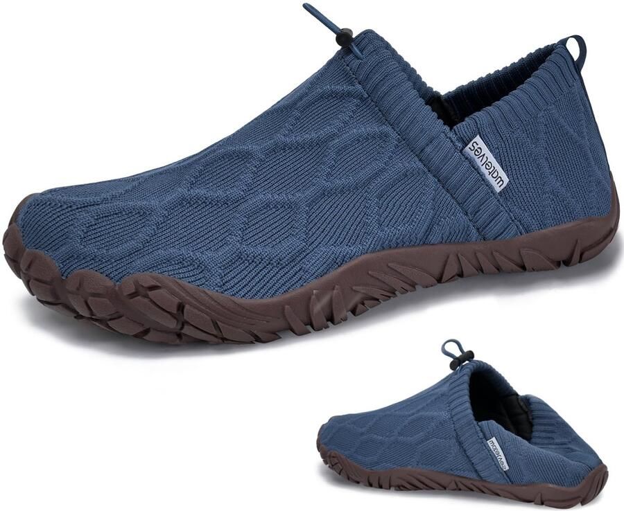SnelShoppen WateLves Barfuss Sneakers Slip-On Lichte Schoenen Blotevoetenschoenen Herenpantoffels Brede Teenbox Minimalistisch Blauw
