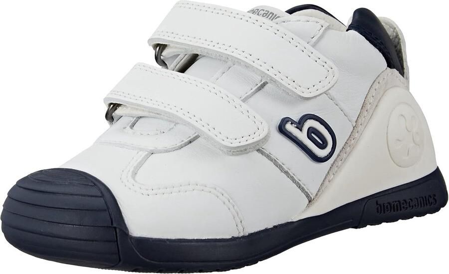 SnelShoppen Biomecanics Sportschoenen Leer 221001-A Wit Navy voor Kinderen Flexibele Zool Natuurlijke Materialen Verwijderbare Inlegzolen Maxim