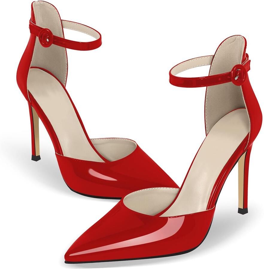 SnelShoppen Blingqueen Pumps Dames met Stilettohakken Hoge Hakken Lakrood EU Perfect voor Feestjes en Avondjes Uit