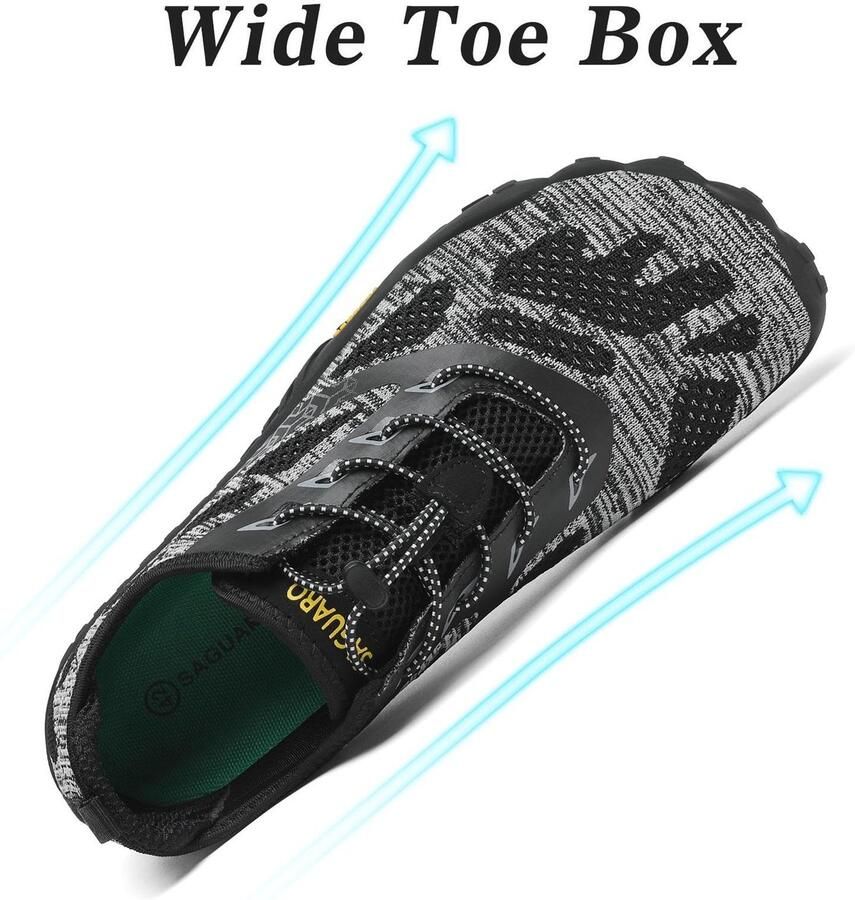 SnelShoppen Blotevoetenschoenen Trailrunning Schoenen Lichtgewicht Antislip Barefoot Minimalistische Schoenen 39 EU Onyx Zwart voor Fitn