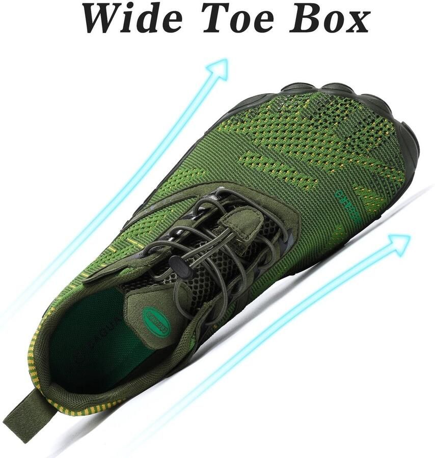SnelShoppen Blotevoetenschoenen Trailrunning Schoenen Lichtgewicht Antislip Barefoot Minimalistische Schoenen 40 EU Mosgroen voor Fitnes