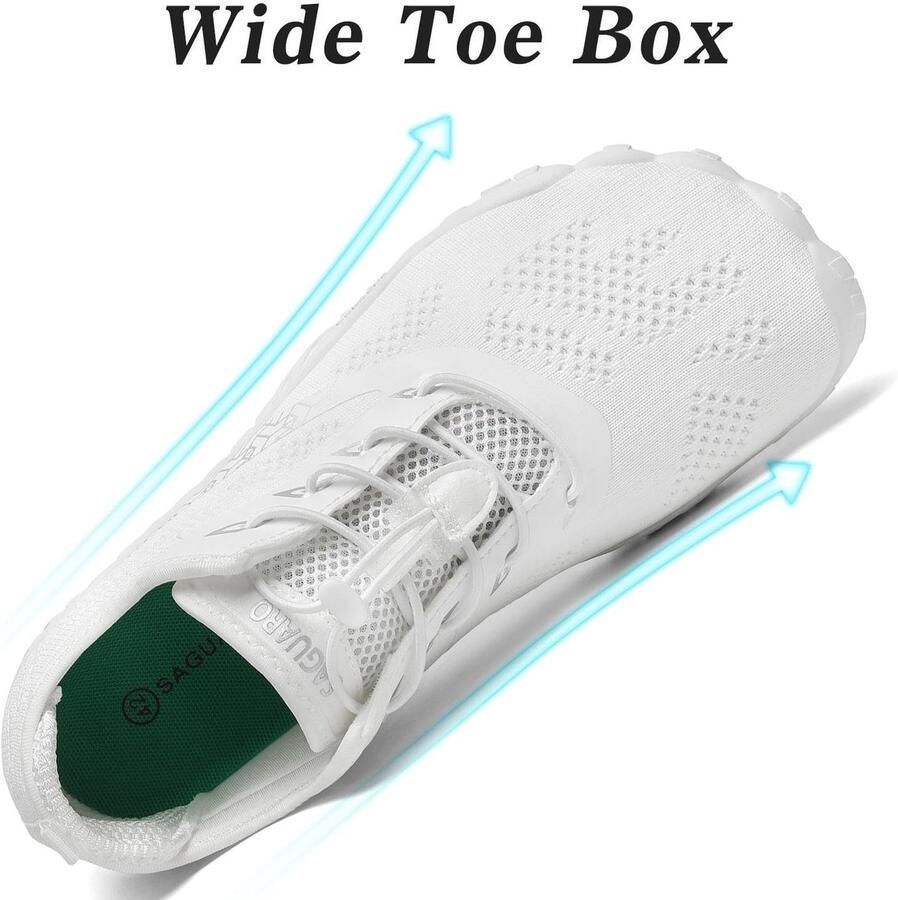 SnelShoppen Blotevoetenschoenen Lichtgewicht Antislip Trailrunning Schoenen Minimalistisch Wit 40 EU voor Fitness Wandelen Trekking Hiki