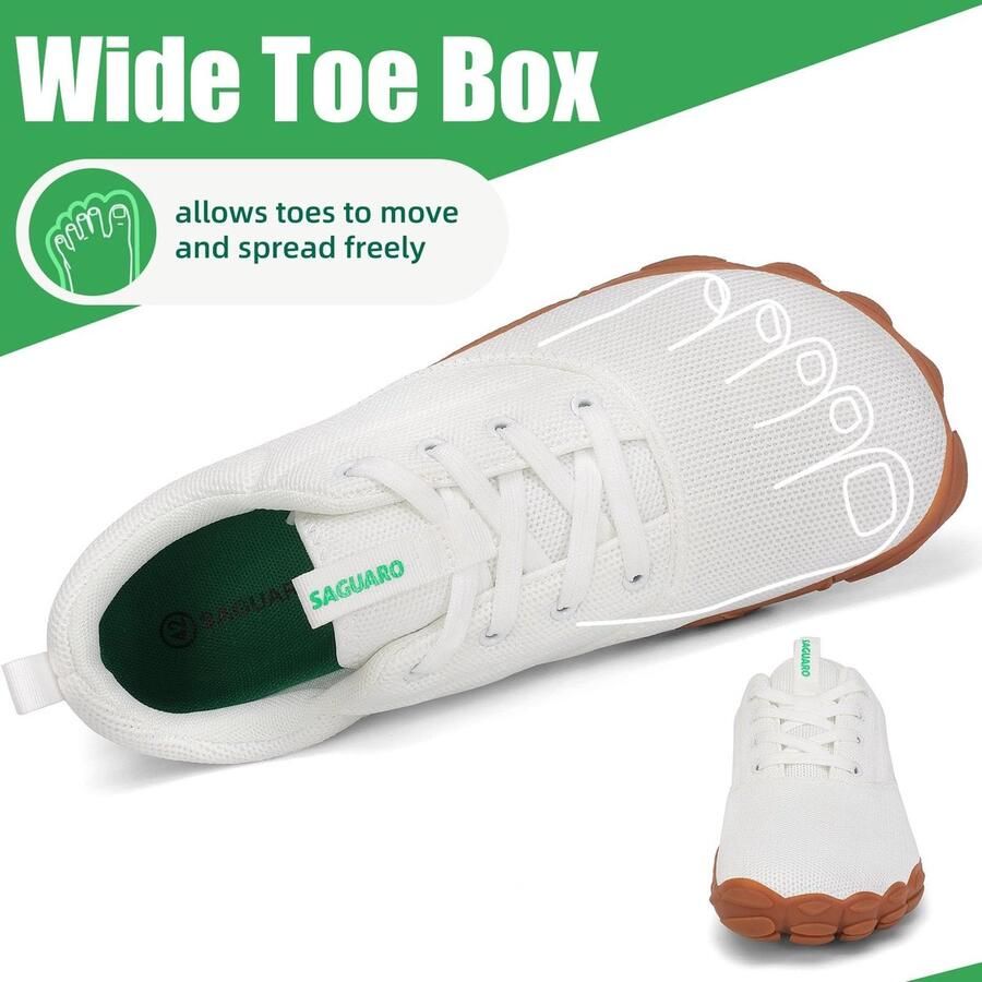 SnelShoppen Blotevoetenschoenen Trailrunning Schoenen Zachte Licht Minimalistische Schoenen Fitness Hiking Trekking Wit