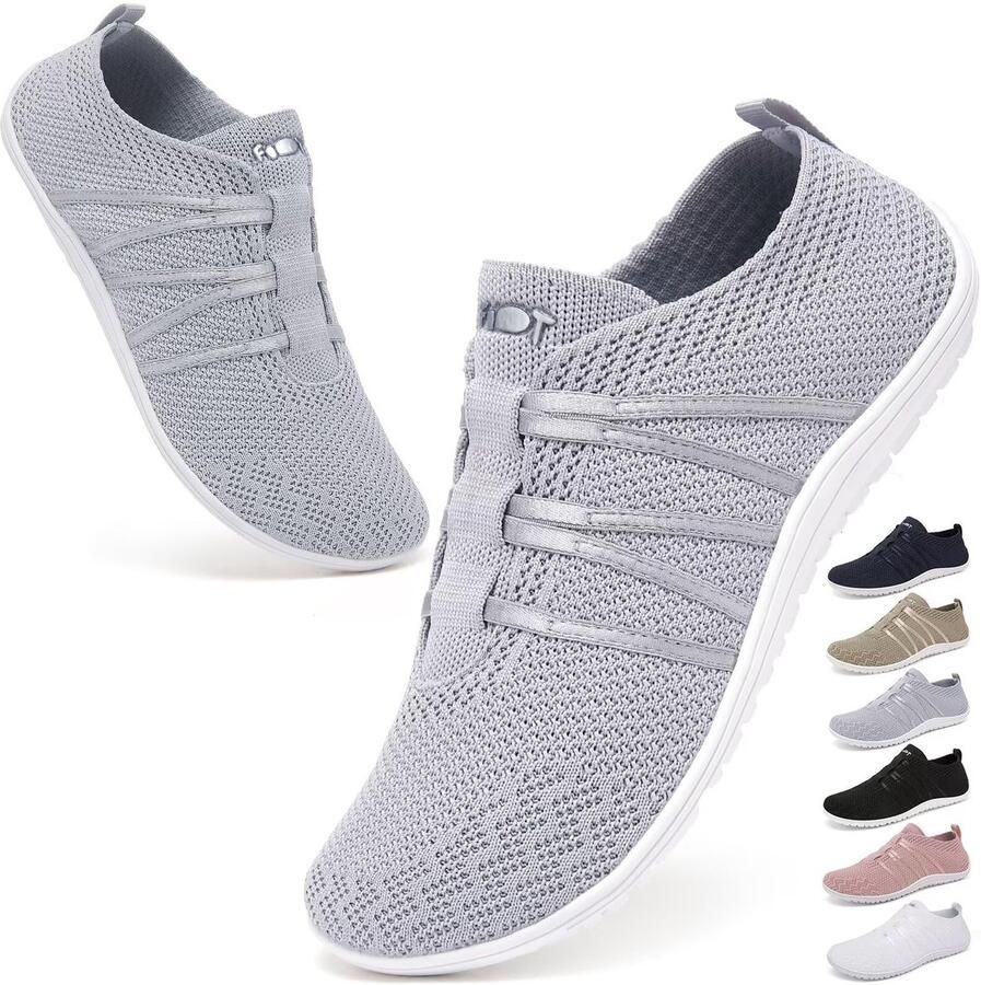 SnelShoppen Blotevoetenschoenen Zomer Minimalistische Slip On Sneakers Ade d Mesh Casual Gym Fitness Barefoot Schoenen Grijs 42EU