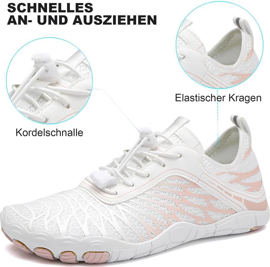 SnelShoppen Blotevoetenschoenen Uniseks Sneldrogend Badschoenen Zacht Licht Trail-Hardloopschoenen Fitnessschoenen Antislipzool Brede Teenbox A09 Wi