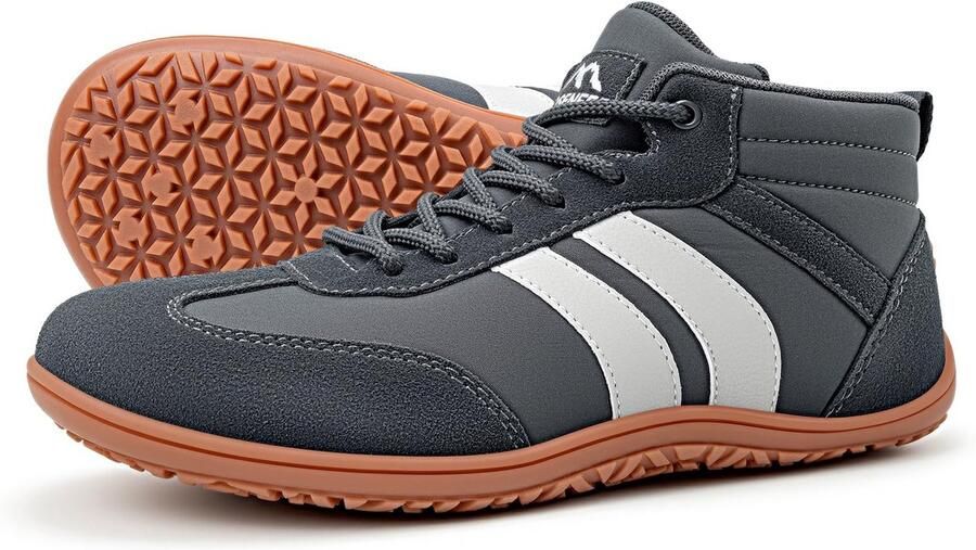 SnelShoppen Brede Blotevoetenschoenen Uniseks Minimalistische Outdoor Pantoffels Slip-On Sneakers Donkergrijs EU voor en