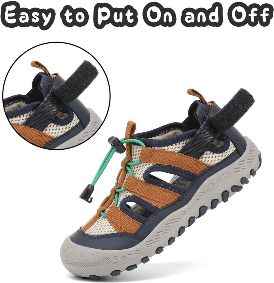 SnelShoppen Bruine Sandalen voor Jongens Gesloten Teen Zomer EU Ideaal voor Feest Camping en Tuin