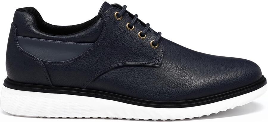 SnelShoppen Casual Herenkostuumschoenen Sneakers Leren Sportieve Veterschoenen Lichtgewicht Vrijetijdsschoenen Navyblauw EU voor Feeste