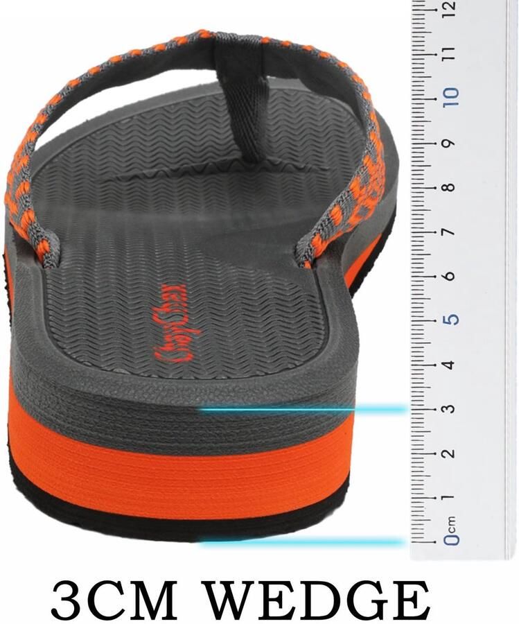 SnelShoppen ChayChax Dames Teenslippers Sleehak Oranje 38 EU Lichte Strandsandalen Zomerslippers Outdoor Pantoffels Antislip voor Strand Vakan