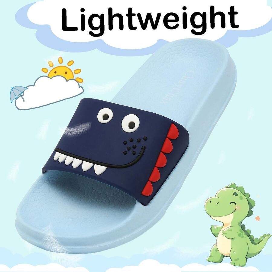 SnelShoppen Chaychax Kinderpantoletten Comfortabele Zomerpantoffels Lichte Badschoenen Open Teen Strandsandalen Badslippers Blauw B