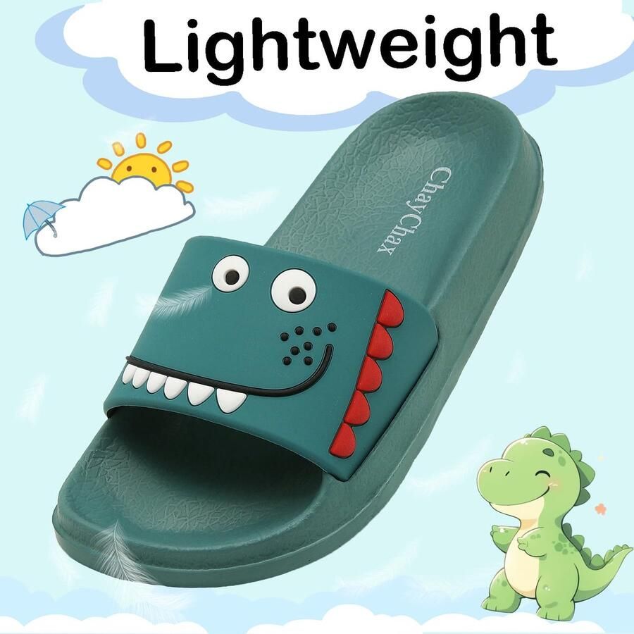 SnelShoppen Chaychax Kinderpantoletten Lichte Badschoenen Open Teen Strandsandalen Comfortabele Badslippers voor Kinderen Groen B Perfe