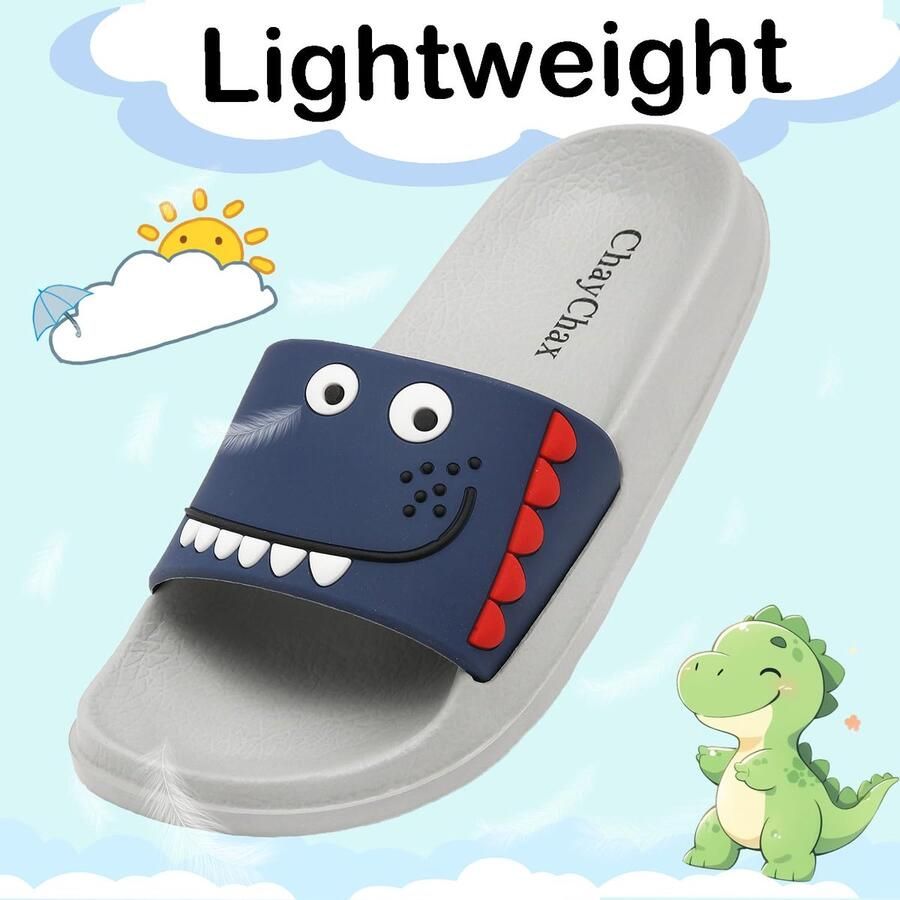 SnelShoppen Chaychax Kinderpantoletten Zomerpantoffels Lichte Badschoenen Badslippers Open Teen Comfortabele Strandsandalen Donkerblauw