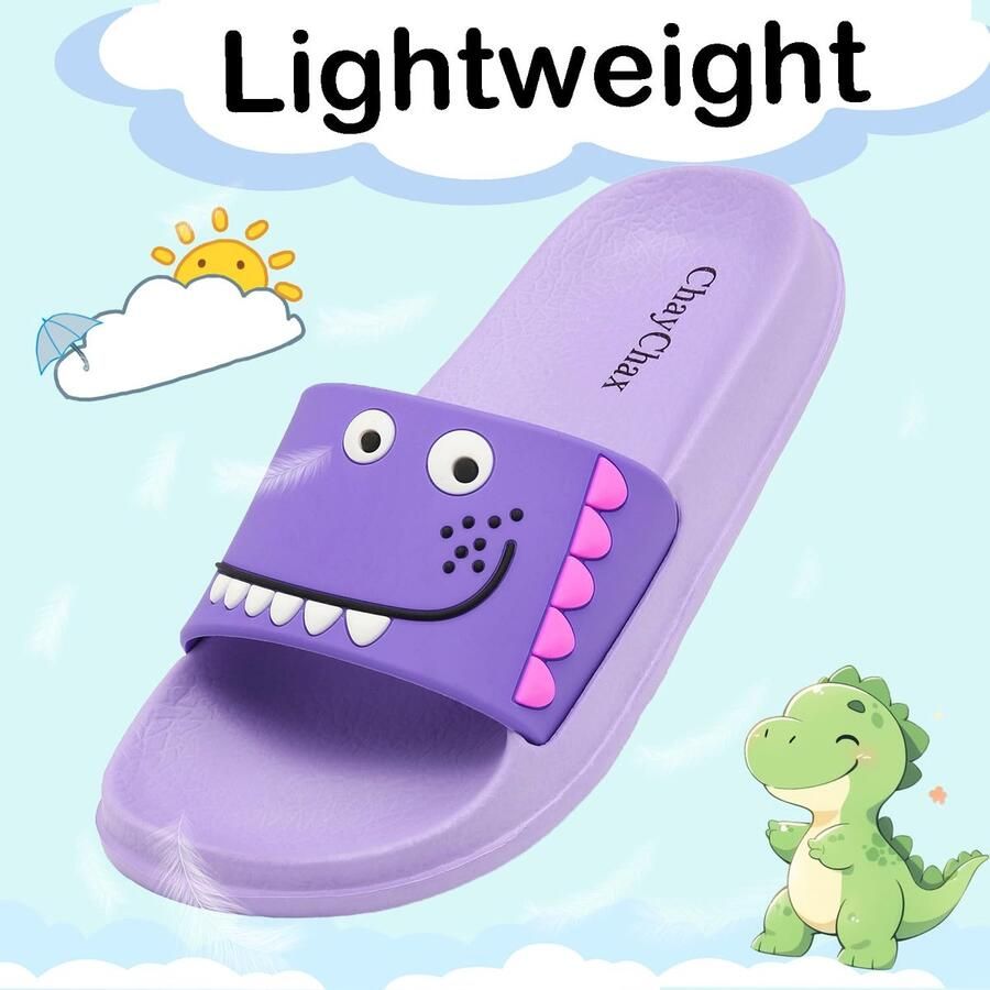 SnelShoppen Chaychax Kinderpantoletten Lichte Zomerpantoffels Open Teen Badslippers Comfortabele Strandsandalen in Paars 28 29 EU Perfect vo