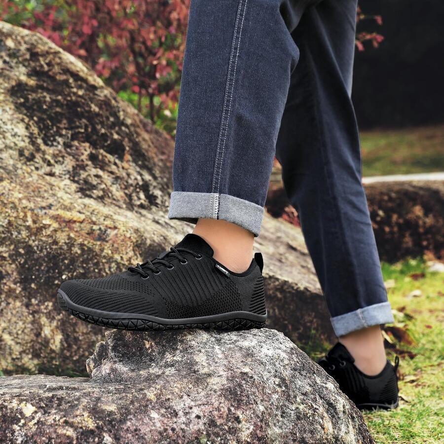 SnelShoppen Chetoria Barefoot Schoenen Unisex Minimalistische Sneakers Zwart Ideale Schoenen voor Vrije Tijd Sport en Casual Gebruik