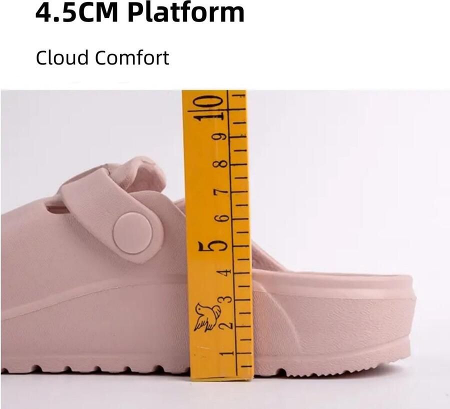 SnelShoppen Clogs voor dames comfortabele tuinschoenen met print antislip strandsandalen waterdichte werk- en onderhoudsschoenen roze E