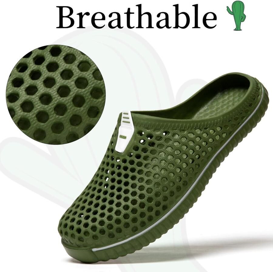 SnelShoppen Clogs voor en ade d tuinschoenen slippers pantoffels zomer schoenen groen ideaal voor strand en tuin