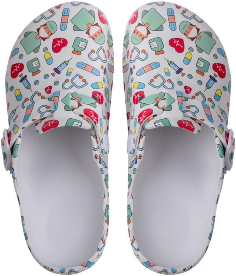 SnelShoppen Comfortabele Clogs voor Dames Antislip Tuinschoenen met Print Waterdichte Pantoffels Lichte Strandsandalen EU voor Tuin Keu